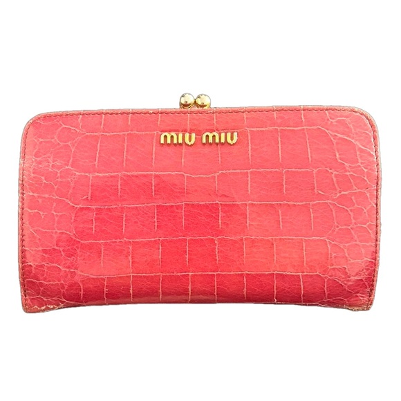 Miu Miu Handbags - Miu Miu Wallet | Red Leather Kisslock Kiss Lock | Includes Box | VGUC